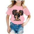 thumbnail image 1 of Ensemble de Pyjama 3 T-Shirts pour Filles Shorts Enfants Filles Mignon Mode Imprimé Col Rond Manches Courtes Tee-Shirt Décontracté d'Été, 1 of 5