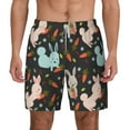 thumbnail image 2 of Goofa Rabbit Is Eating Carrots Printed Men's Swim Trunks Board Shorts Quick Dry Mens Swimming Trunks with Compression Liner,Breathable Fit Hawaii Beach Shorts-XX-Large, 2 of 9