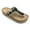 BLACK, variant on COM STAR Women's Summer Flat Sandals with Braided Strap Gold Buckle Open-Toe Slip-On Beach Shoes with Soft Lining