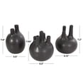 thumbnail image 3 of CosmoLiving by Cosmopolitan 6"W, 7"H Round Bud Black Ceramic Vase with Multiple Openings, Set of 3, 3 of 12