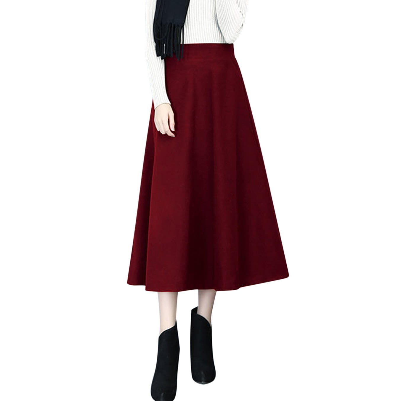 noarlalf skirts for women womens winter vintage high elastic waist a
