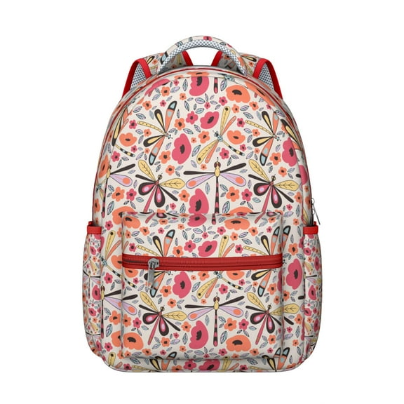 Floral and Leopard Print Students’s Backpack Durable, Lightweight School Backpack with Colorful Wildflower and Butterfly Artwork, Perfect for Student and Student