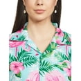 thumbnail image 6 of Stylore Womens Hawaiian Shirt Short Sleeve Blouse Flamingo Turquoise M, 6 of 7