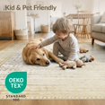 thumbnail image 4 of ODIKA 9'x12' Washable Area Rug Spots Spotted Cow Vintage Stripes Interlocking Geometric Abstract for Master Suite, California King, Under Bed, Non-Shedding, Easy Care, 4 of 7
