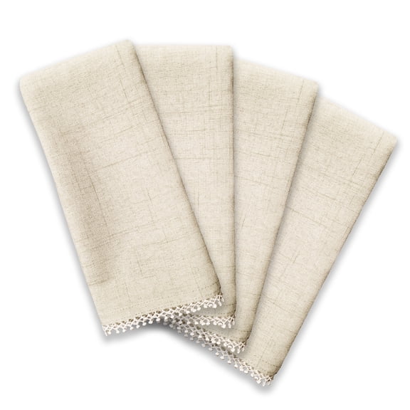 Lenox French Perle Solid Napkins, Set of 4, Natural - 19"W x 19"L