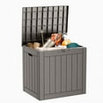 thumbnail image 4 of 31 Gallon Resin Deck Box, Lockable Patio Outdoor Storage Box for Furniture, Garden Tools and Tools Storage, Waterproof Outside Storage Boxes - Grey, 4 of 8