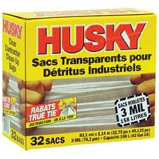 HUSKY CANADA Contractor Clean-Up Bags, 158 L Capacity (32-Count)
