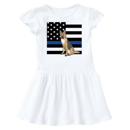 

Inktastic Police K 9 Blue Line Flag Gift Baby Girl Dress