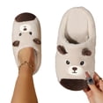 thumbnail image 4 of Xfvqtps Women Winter Cute Bear Closed Toe Fuzzy Slide Slippers Cute Cartoon House Slippers Non Slip Flat Indoor Shoes, 4 of 8