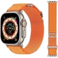 thumbnail image 2 of Compatible With Apple Watch Strap 49 Mm 45 Mm 44 Mm 42 Mm, Nylon Braided Loop Adjustable Orange, L, 2 of 5