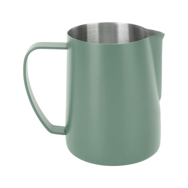 480ML Coffee Milk Frother Jug 304 Stainless Steel Latte Cup with Scale Line Exquisite Frothing Pattern Point Mouth Design Large Capacity Milk Coffee Maker for Latte Art