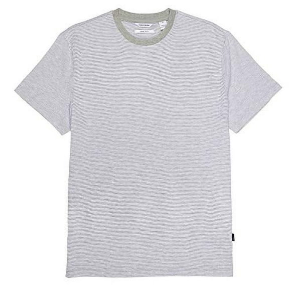 Calvin Klein Mens Short Sleeve Crew Neck Cotton T-Shirt (Heroic Grey Heather, Medium)