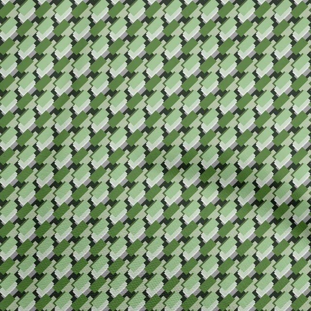 oneOone Cotton Flex Green Fabric Geometric Fabric For Sewing Printed Craft Fabric By The Yard 40 Inch Wide