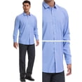 thumbnail image 5 of DARING DIVA Men's Plaid Long Sleeved Button Down Houndstooth Dress Shirts S Dark Blue, 5 of 6