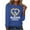 Blue, variant on ICHUANYI Women's New Trending Print Long Sleeve Casual Loose T-Shirt Crew Neck Top Summer 2024