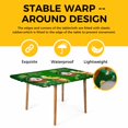 thumbnail image 4 of St. Patrick's Day Table Cloths for 6 Foot Rectangle Tables, Lucky Shamrock Gnomes Beer Coin Wood Green Patio Waterproof Elastic Fitted Tablecloths, Washable Rectangular Table Cover for Camping, 4 of 8
