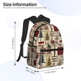 thumbnail image 5 of Gukieu Rustic Plaid Forest Lodge Print Backpack, Waterproof Backpack with Adjustable Shoulder Straps, Suitable for Campus, Business, Travel, Unisex, 5 of 6
