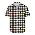 thumbnail image 5 of ZRGHAOYLQ Mens Casual Button Down Shirts Big and Tall Wrinkle Free Dress Shirs Short Sleeve Love Heart Plaid Summer Shirts for Men Slim Fit Work T Shirt, 5 of 5