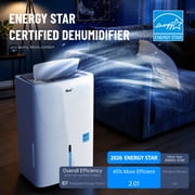 4,500 Sq Ft Dehumidifier for Basement, ENERGY STAR, Smart Humidity Control (35–80%), Pump Drain, Auto/Continuous Drain, Portable with Wheels, 1.6 Gallon Tank, Copper Condenser