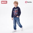 thumbnail image 4 of Disney Marvel Spider-Man Boys Cotton Hooded Sweatshirt Toddler Pullover Hoodie Kids Deep Blue Top Halloween Gift Sizes 2-9Y, 4 of 9