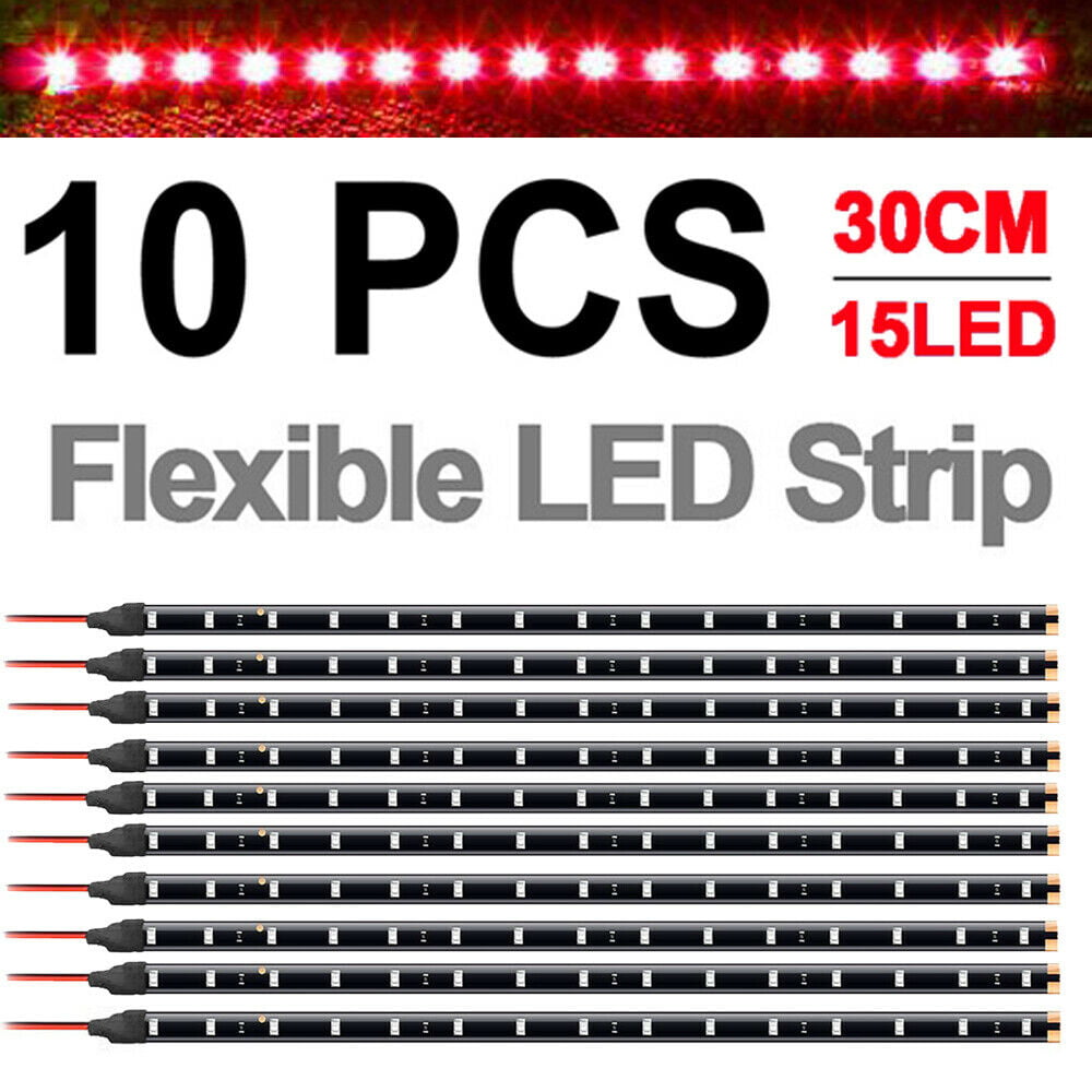 5x PCS 30cm 1FT 15SMD 12V Flexible LED Strip Light Waterproof For Car Truck Boat 