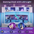 thumbnail image 6 of SEDETA Corner Desk, Small Computer Desk with Hutch & LED Lights, Triangle Corner Computer Desk with Keyboard Tray, Storage Bag, and Headphone Hook for Small Space, Small Office Desk, White, 6 of 9
