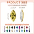 thumbnail image 2 of Uxcell 50 Pcs Horse Eye Shape Rhinestones, 10 x 5 mm Marquise Point Back Rhinestone Beads Glass Crystal Faceted Gems for Jewelry Making DIY Crafts Costume Crystal, Gold Yellow, 2 of 7