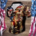 thumbnail image 2 of JLFKNG Males Summer Tee Shirt Tops Summer Lapel Zipper Independence Day Style Printed Shirt For Men Flag Print Retro Short Sleeve Suit For Sports, Dailywear, Shopping And Other Occasions, 2 of 4