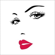 Liftren Removable Wall Decor "girl with red lips"，Living room wall decal bedroom children's room Wall Stickers Home Decor