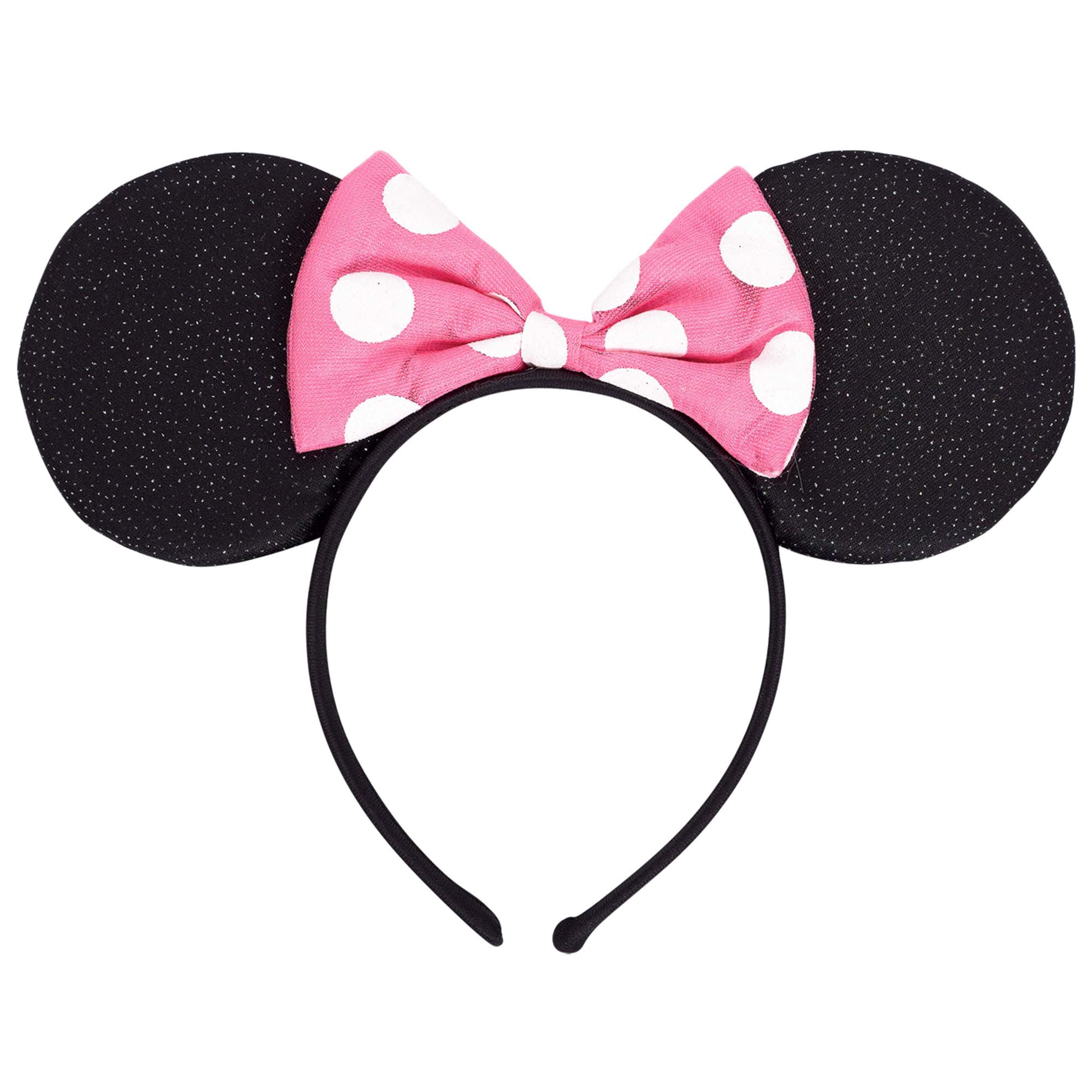 30 PCS Minnie Mouse Ears Headbands Black Pink Polka Dot Bow Party Favors Mickey