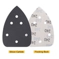 thumbnail image 4 of 5 Pack Detail Sander Sandpapers 240 Grits 6-Hole 5.5" x 4" Hook and Loop Wet Dry Sanding Pads Silicon Carbide, 4 of 6