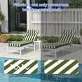 thumbnail image 6 of 72×21×3in Outdoor Chaise Lounge Cushions, Replacement Patio Chair Cushion With Headres, Waterproof Sun Lounger Cushions（1pc Green grass and white）, 6 of 6