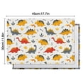 thumbnail image 5 of Dinosaur with Bones Pattern Summer Placemats Table Placemats Set Of 6-Linen Kitchen Washable Placemats Table Mats 11.8"x17.7" Non-Slip Heat Resistant, 5 of 5