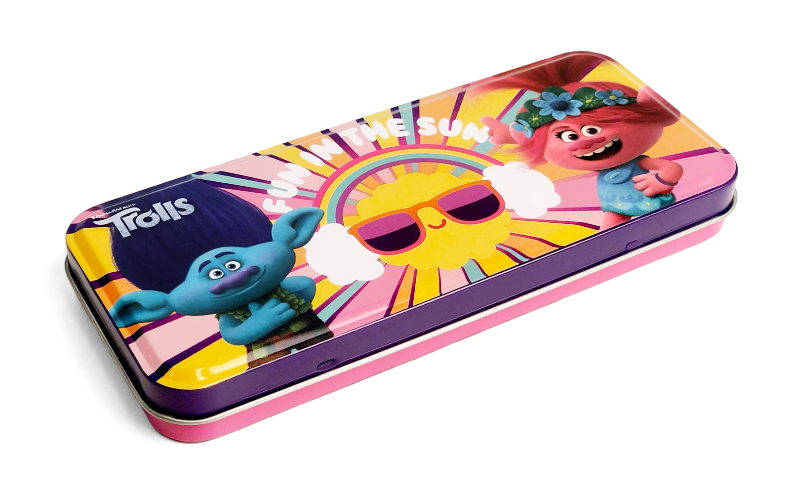 Trolls Tin Box Gift Set for Kids - Tin Box, Tin Pencil Case, Water Bottle, Puzzle, Stickers