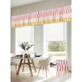 thumbnail image 6 of Colorful Stripe Valances for Windows, Modern Pink Red Yellow Vertical Striped Light Filtering Kitchen Curtains, Rod Pocket Window Valance Curtains for Living Room Bedroom, 42" W x 12" L, 2 Panels, 6 of 9