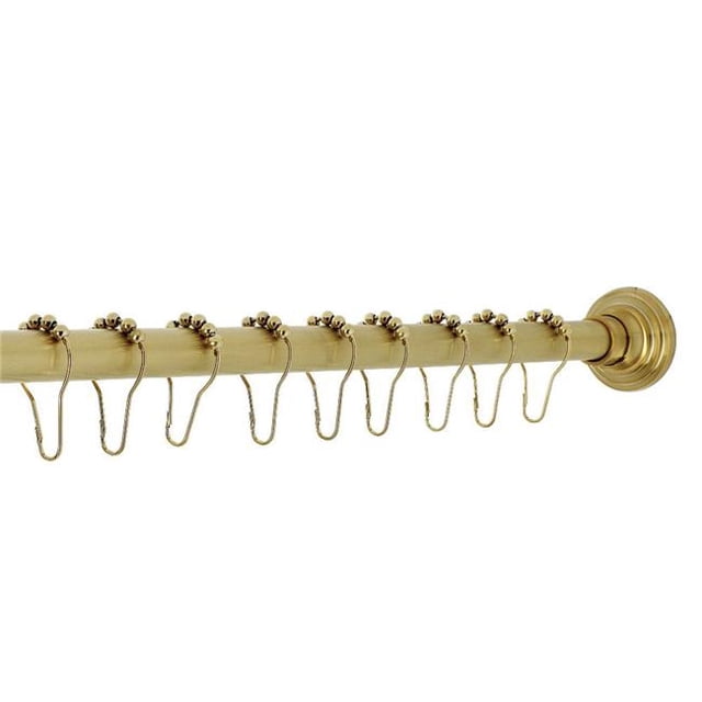 Kingston Brass SRK607 Tringle de Rideau de Douche Réglable Edenscape 72 Pouces avec Anneaux, Laiton Brossé