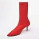 thumbnail image 4 of Botas de calcetín de otoño para mujer, tacones altos de tela elástica, botines con punta estrecha, zapatos de tacón de aguja para mujer-AM, 4 of 5
