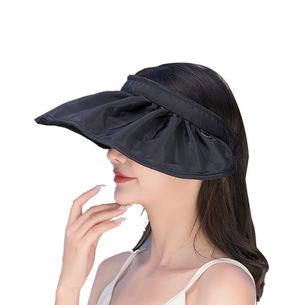 Viseras para el sol Sombreros para el sol plegables para mujeres con ala ancha Sombrero de verano plegable