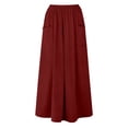 thumbnail image 6 of yillto Womens Skirts with Pockets Elastic Waist Loose Flowy Summer Casual Beach Vacation Maxi Skirt, 6 of 7