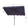thumbnail image 3 of SAFAVIEH Outdoor Collection Zimmerman 6.5 x 10-Foot Rectangle Umbrella Navy/White, 3 of 6