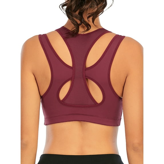 Women Running Workout Sports Bra High Support Racerback Bra Fitness Activewear