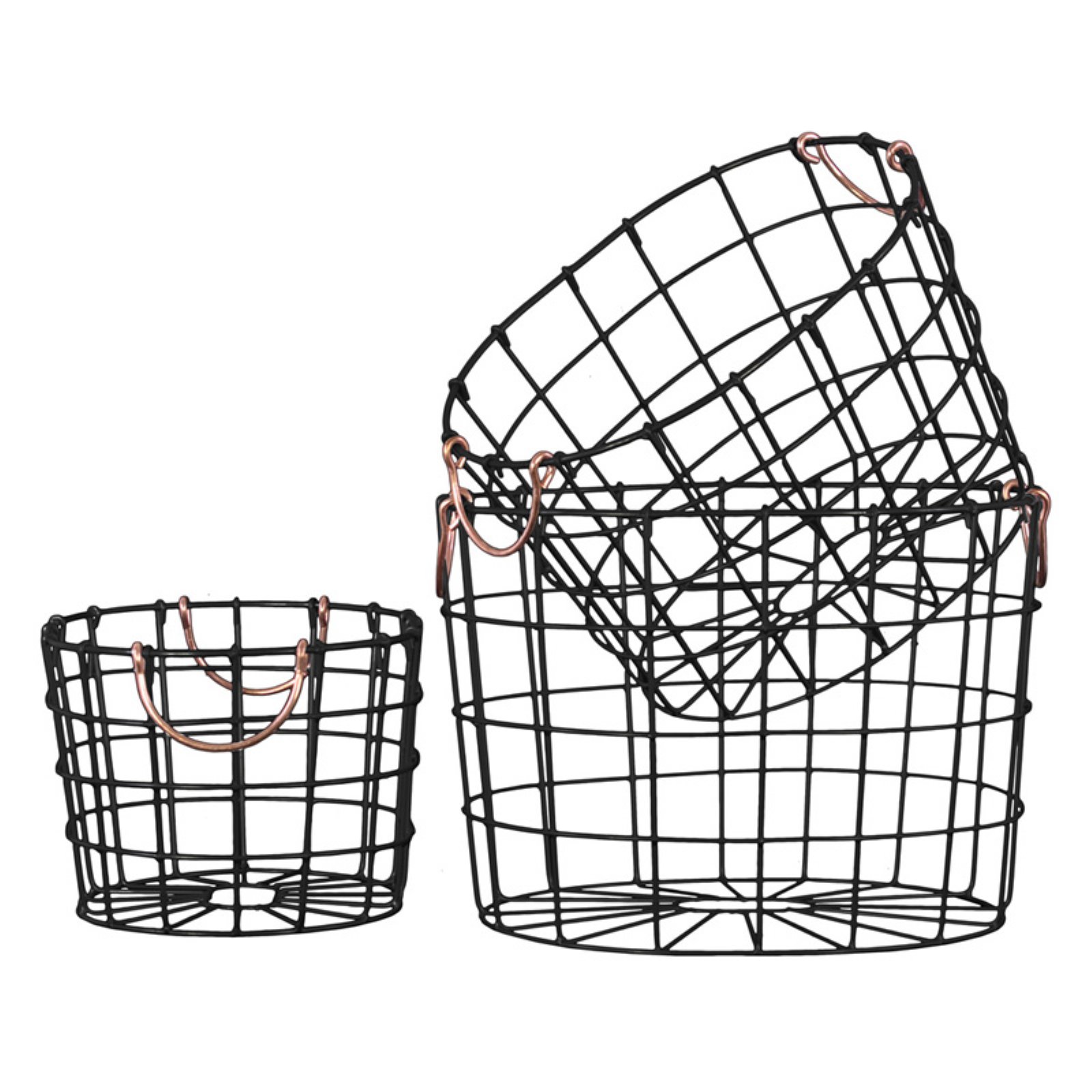 Urban Trends Collection Metal Hand Basket, Coated Finish, Black