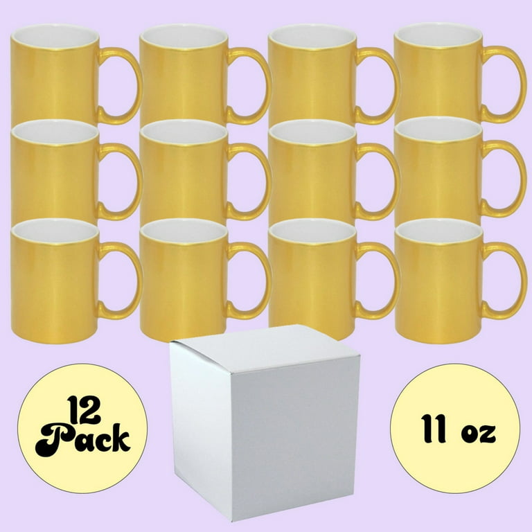 Mugsie | 12 Pack 11 oz White Professional Grade Sublimation Mug- Sublimation Series - with Individual Black Gift Box