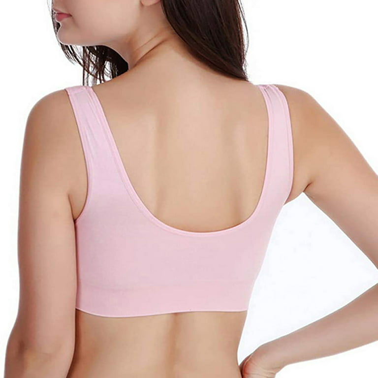 Buy Lenity Women's Lightly Padded Gym Yoga Dancing Workout Aerobic Cotton  Sports Bra (Pink, 28) at