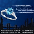 thumbnail image 2 of Gem Stone King 925 Sterling Silver Swiss Blue Topaz and Lab Grown Diamond Engagement Ring for Women | 2.79 Cttw | Oval Checkerboard 9X7MM | Gemstone November Birthstone | Size 8, 2 of 6