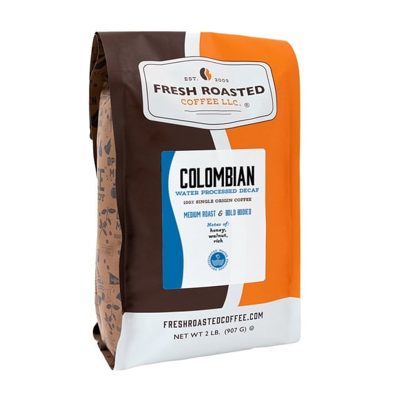 Fresh Roasted Coffee, Colombian Water-Process Decaf Coffee, Medium Roast, Drip Ground, 32 oz 2 lbs