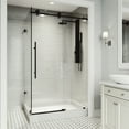 thumbnail image 2 of VIGO Elan E-Class 36 in. L x 48 in. W x 82 in. H Frameless Sliding Shower Enclosure Kit in Matte Black with Clear Glass, 2 of 11