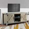 thumbnail image 2 of TV Fireplace Console, Farmhouse Electric TV Stand for TVs up to 65", Barn Door Wood TV Console Cabinet w/ Remote, Universal TV Stand Media Console Home Entertainment Center for Living Room, LL325, 2 of 12