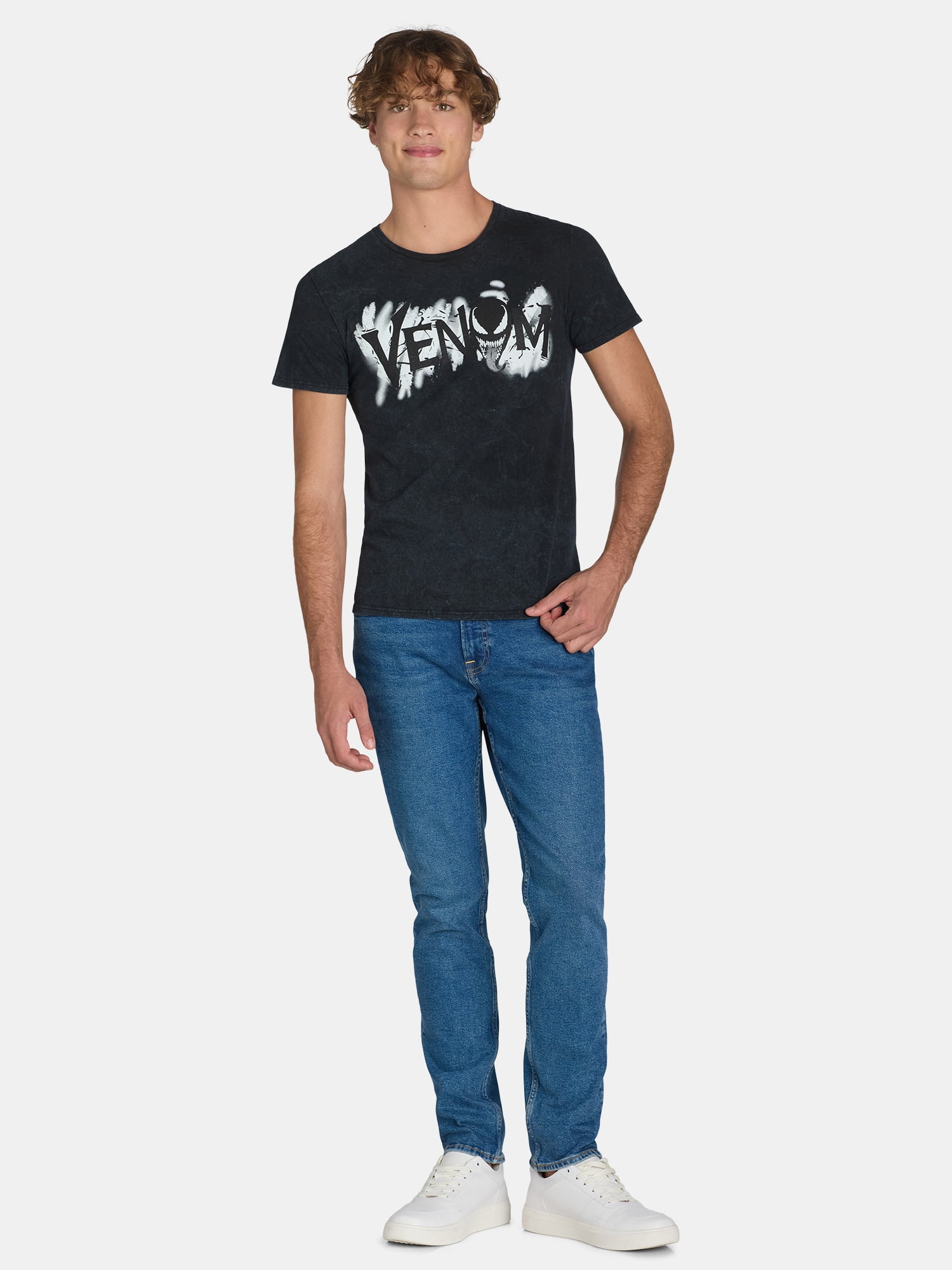 Marvel's Venom Men’s & Big Men's Mineral Wash Graphic Tee, Sizes S-3XL