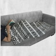thumbnail image 6 of Irish Soft Flannel Fleece Blanket, Vintage Borders in the Form of Celtic Classical Ornaments Horizontal Striped Pattern, Cozy Plush for Indoor and Outdoor Use, 70" x 90", Black White, by Ambesonne, 6 of 6